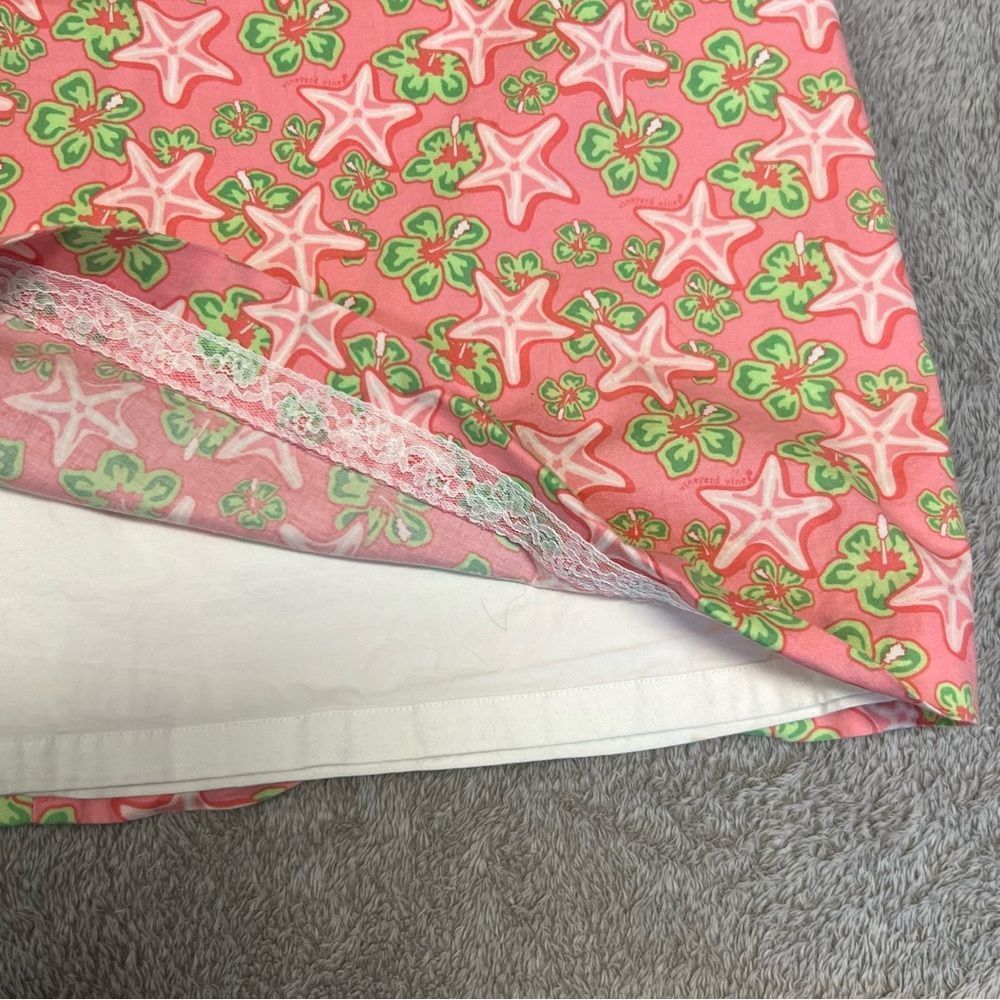 Vineyard Vines skirt womens 2 pink green Starfish floral hawaiian hibiscus - Picture 4 of 8